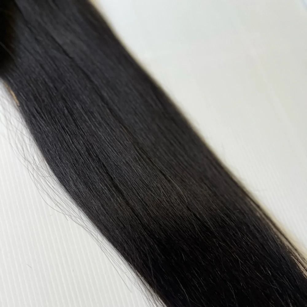 Ultra Silky 100% Human hair 1# Black Straight Hair Extensions wefts